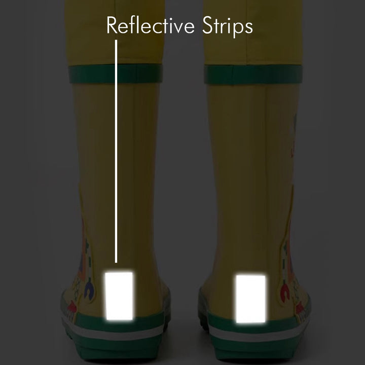 Little Surprise Box Mr. Cobotic Waterproof Flexible Rubber Rain Gumboots for Kids Bright Yellow