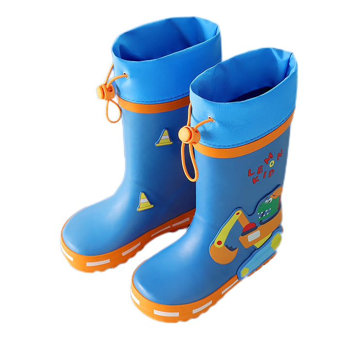 Little Surprise Box Mr. Dino Dig Tripper Flexible Rubber Rain Gumboots for Kids Cobalt Blue