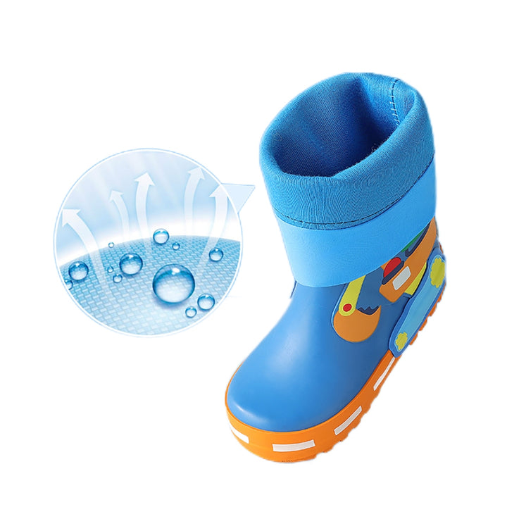 Little Surprise Box Mr. Dino Dig Tripper Flexible Rubber Rain Gumboots for Kids Cobalt Blue