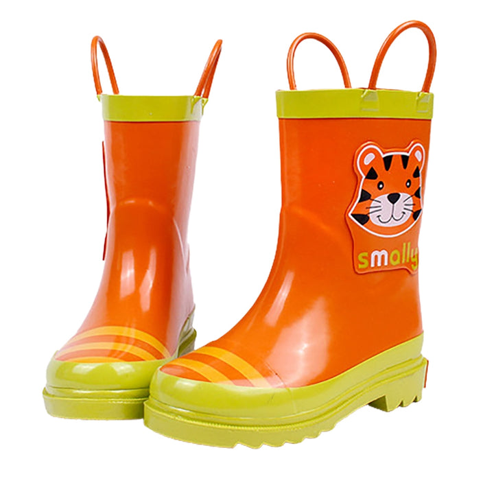 Little Surprise Box Orange Sheru Flexible Rubber Rain Gumboots for Toddlers and Kids