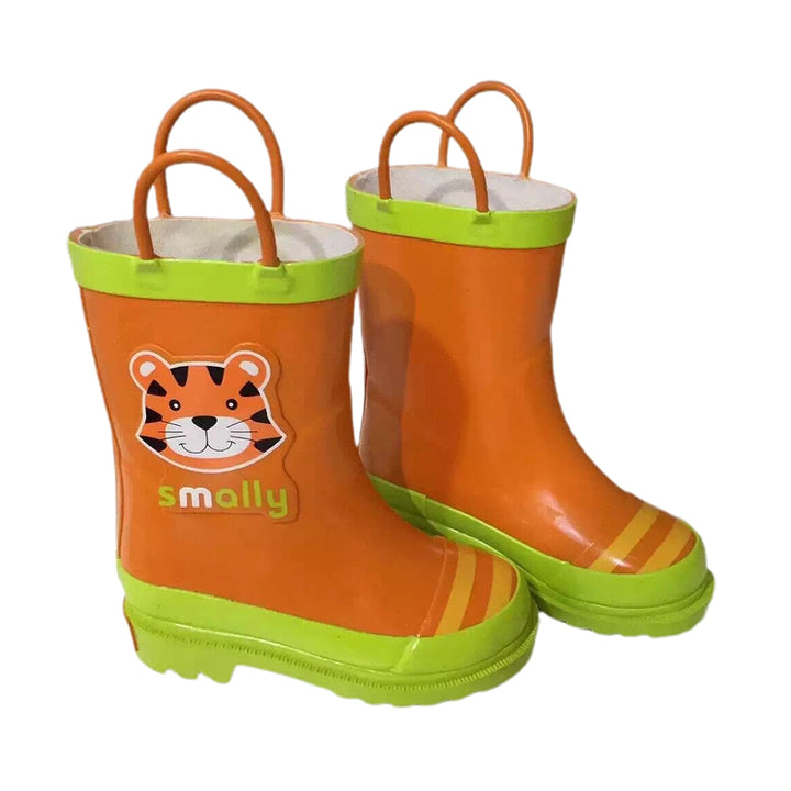 Little Surprise Box Orange Sheru Flexible Rubber Rain Gumboots for Toddlers and Kids