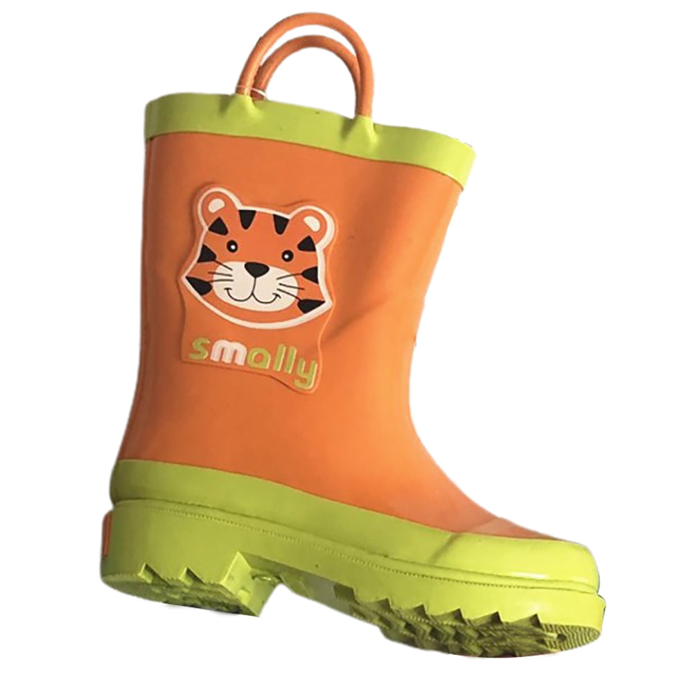 Little Surprise Box Orange Sheru Flexible Rubber Rain Gumboots for Toddlers and Kids