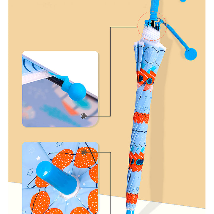 Little Surprise Box Planet Space theme Blue & Orange Umbrella for Kids