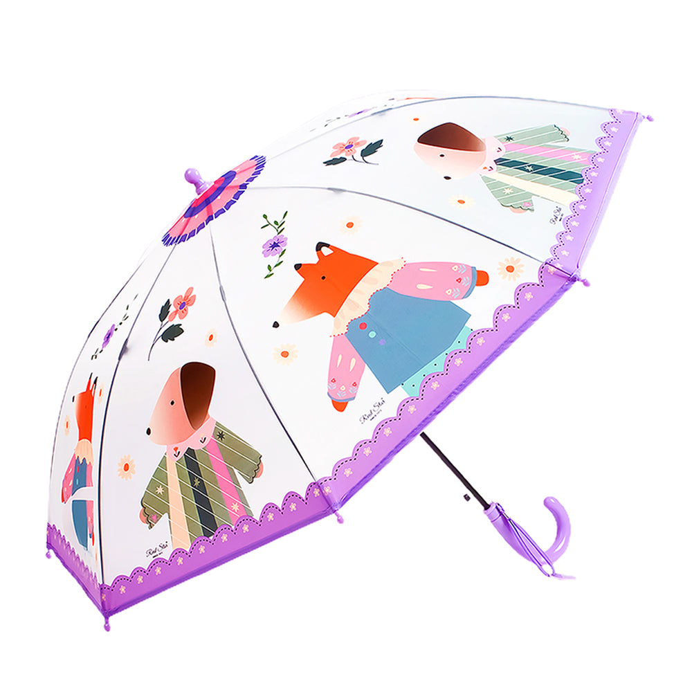 Little Surprise Box Ms.Foxy Transparent Style Purple Umbrella for Kids