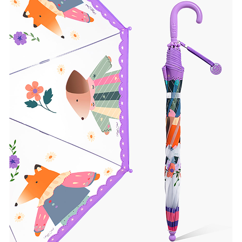 Little Surprise Box Ms.Foxy Transparent Style Purple Umbrella for Kids