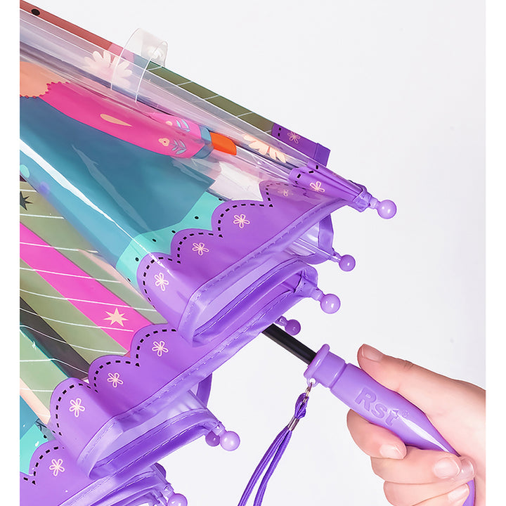 Little Surprise Box Ms.Foxy Transparent Style Purple Umbrella for Kids