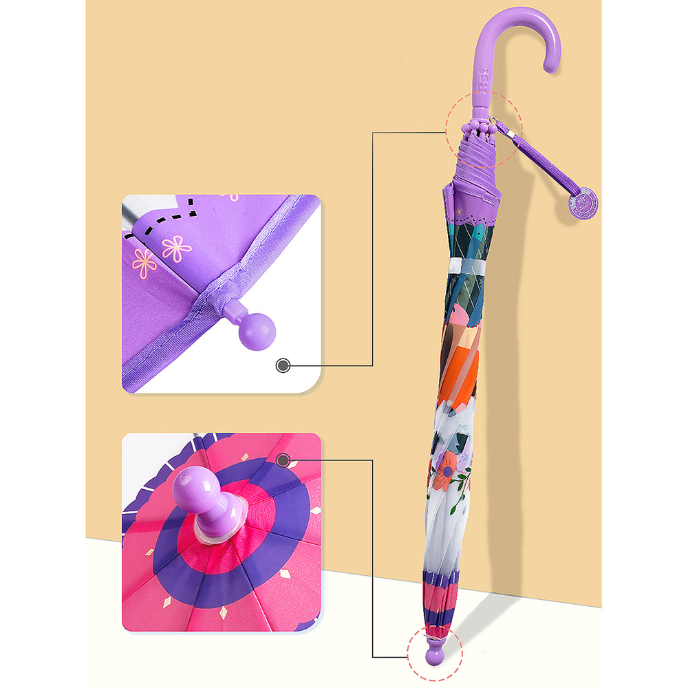 Little Surprise Box Ms.Foxy Transparent Style Purple Umbrella for Kids