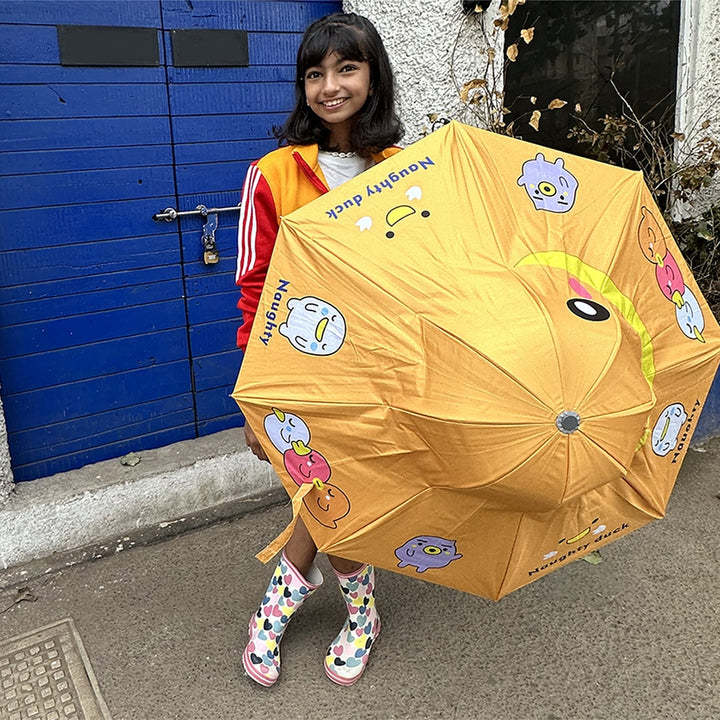 Little Surprise Box 3 Ducklings theme, Unique Spanish Patio Style Kids Umbrella, 5-12years,Orange