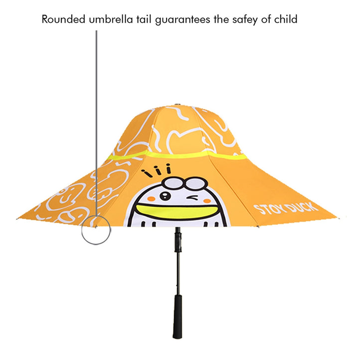 Little Surprise Box 3 Ducklings theme, Unique Spanish Patio Style Kids Umbrella, 5-12years,Orange