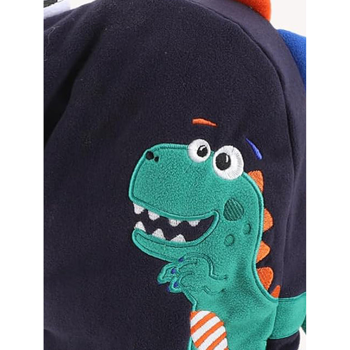 Little Surprise Box Blue Square Dino Fleece Winter Cap covering Mouth, Neck and Head for Minus degree Temperature