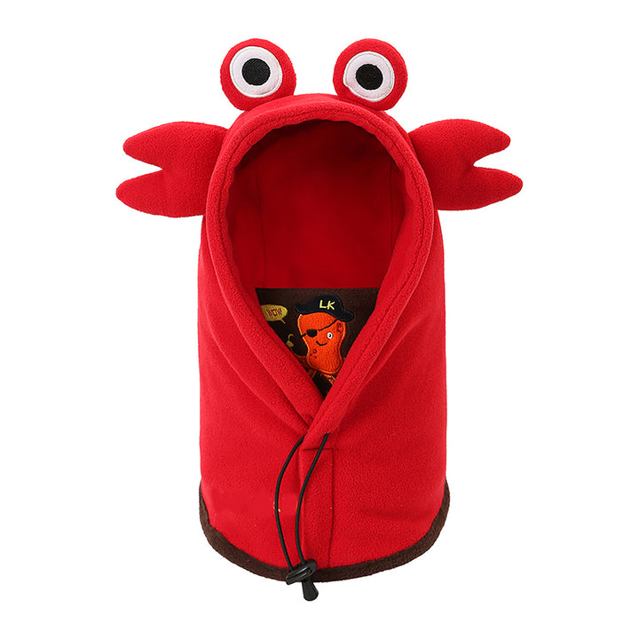 Little Surprise Box  3dCrab theme  Fleece Winter Cap covering Mouth, Neck and Head for Minus degree Temperature