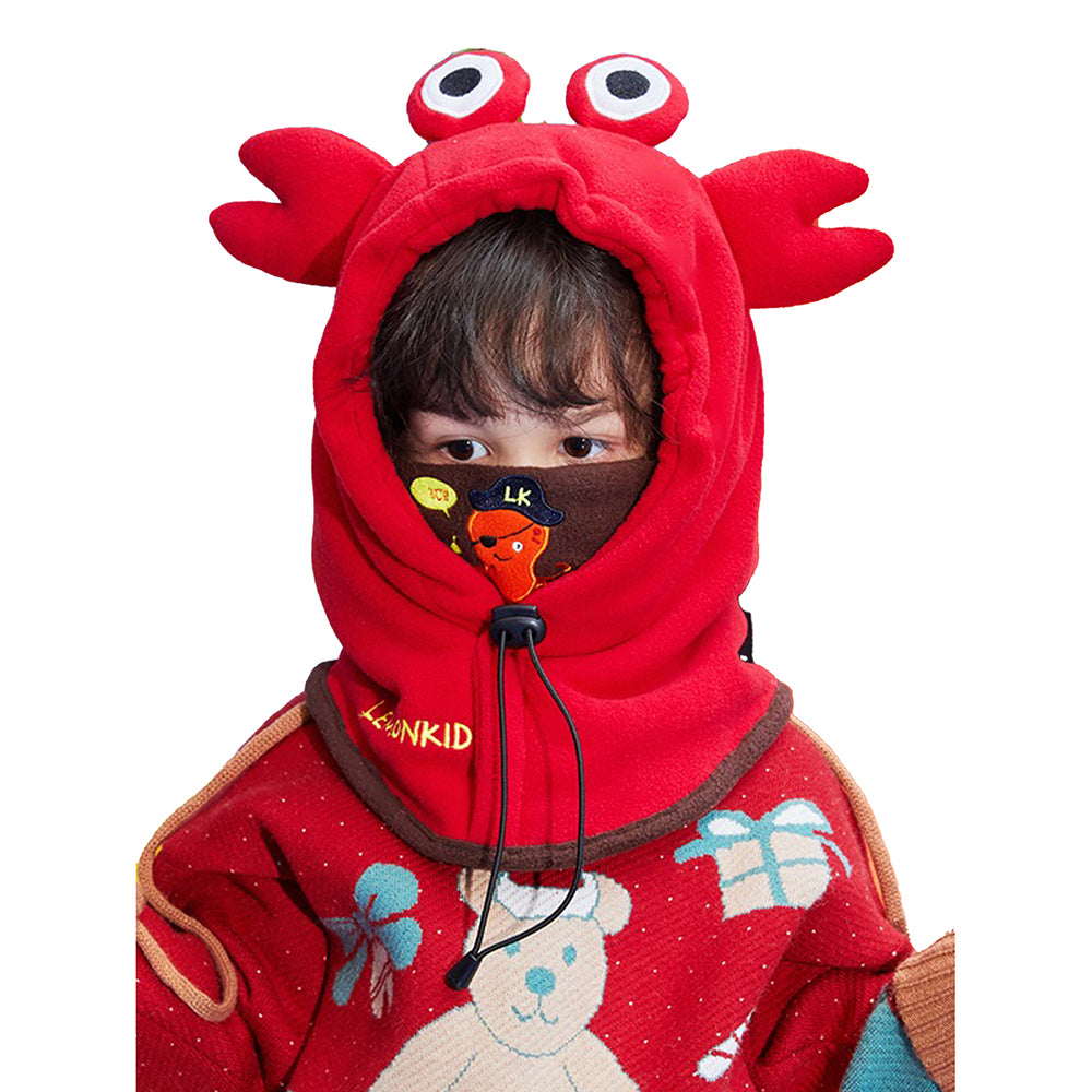 Little Surprise Box  3dCrab theme  Fleece Winter Cap covering Mouth, Neck and Head for Minus degree Temperature