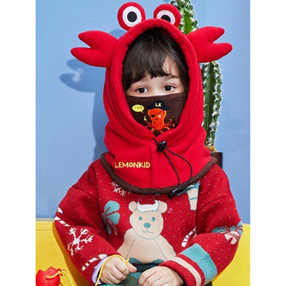 Little Surprise Box  3dCrab theme  Fleece Winter Cap covering Mouth, Neck and Head for Minus degree Temperature