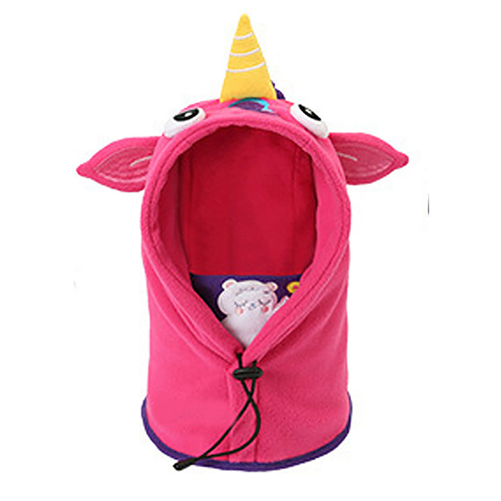 Little Surprise Box Bright Pink Uni Fleece Winter Cap covering Mouth, Neck and Head for Minus degree Temperature