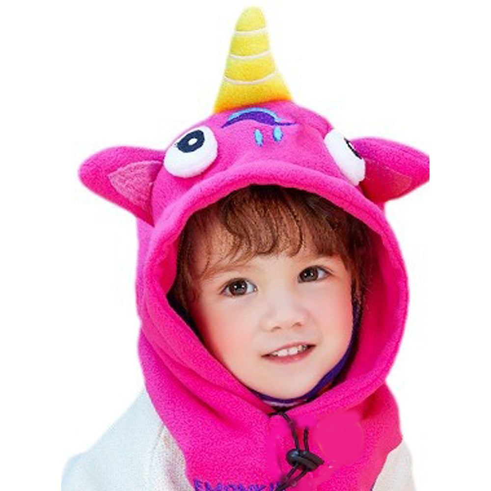 Little Surprise Box Bright Pink Uni Fleece Winter Cap covering Mouth, Neck and Head for Minus degree Temperature