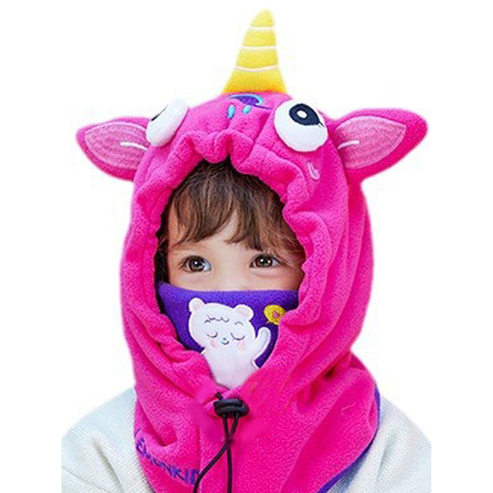 Little Surprise Box Bright Pink Uni Fleece Winter Cap covering Mouth, Neck and Head for Minus degree Temperature