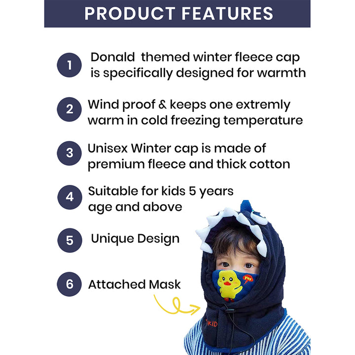 Little Surprise Box Donald Fleece Winter Cap covering Mouth, Neck and Head for Minus degree Temperature