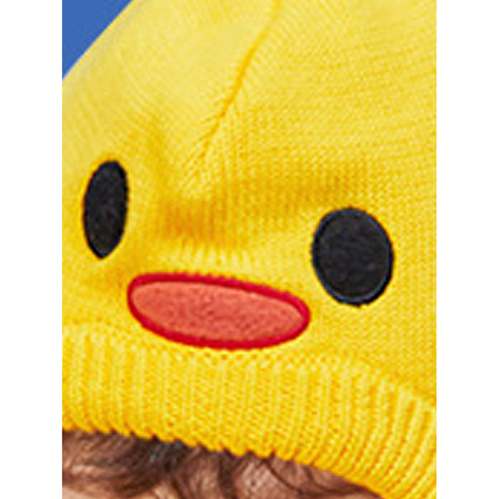 Little Surprise Box Knitted Yellow Duckling theme Winter Cap covering  Neck , Ears and Head for Minus degree Temperature