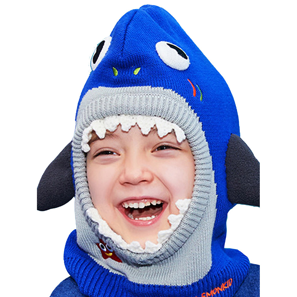 Little Surprise Box Knitted Starfish Shark  theme Winter Cap covering  Neck , Ears and Head for Minus degree Temperature