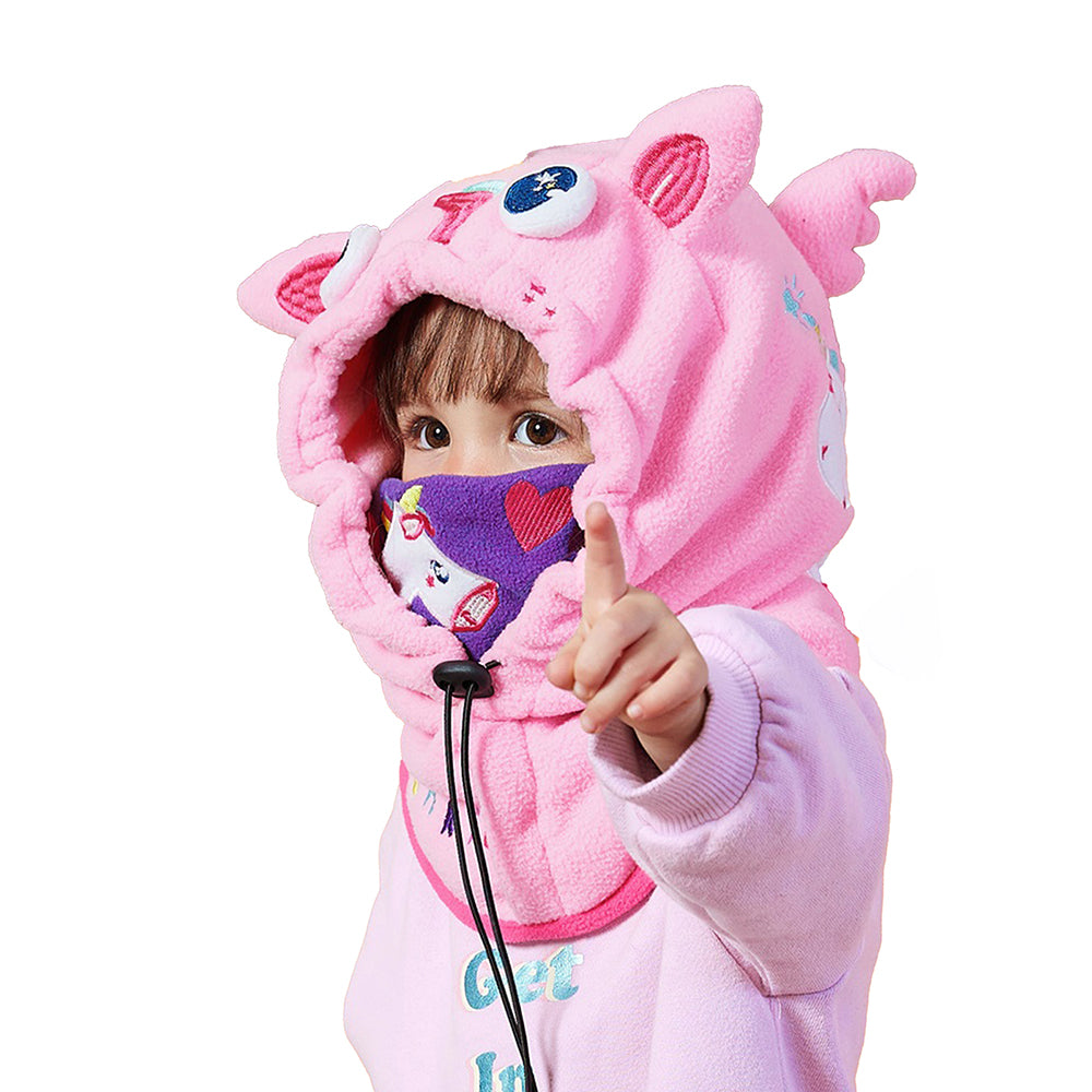 Little Surprise Box Light Pink Uni Fleece Winter Cap covering Mouth, Neck and Head for Minus degree Temperature