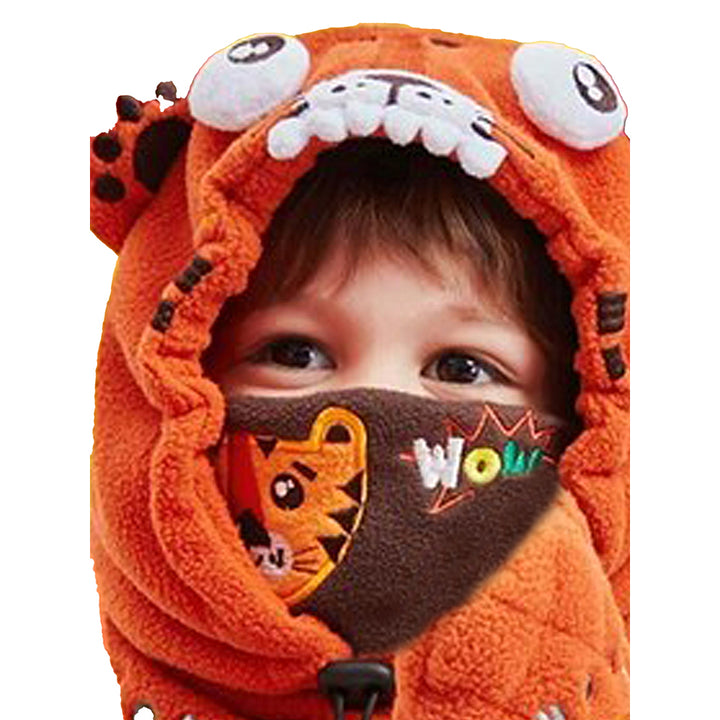 Little Surprise Box  Tiger theme  Fleece Winter Cap covering Mouth, Neck and Head for Minus degree Temperature