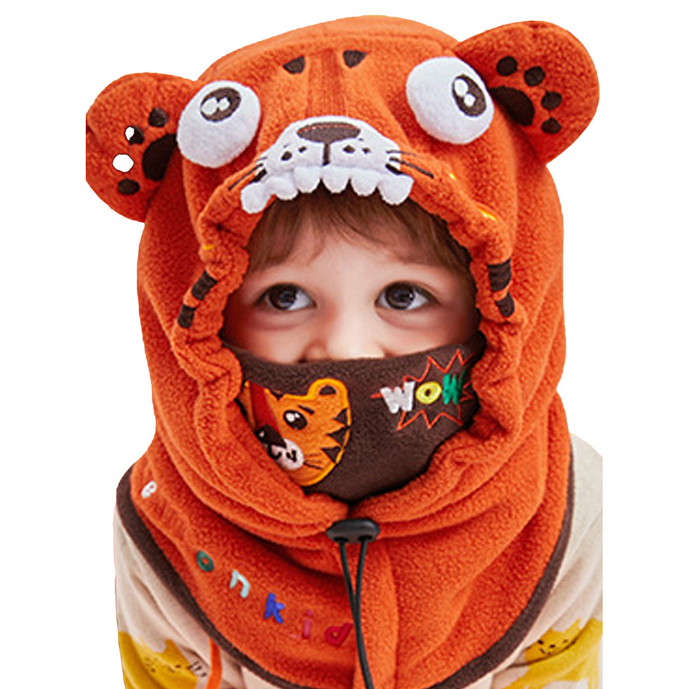 Little Surprise Box  Tiger theme  Fleece Winter Cap covering Mouth, Neck and Head for Minus degree Temperature