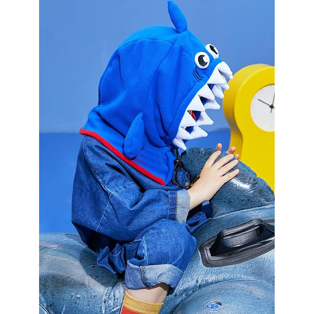 Little Surprise Box Shark Penguin theme Fleece Winter Cap covering Mouth, Neck and Head for Minus degree Temperature