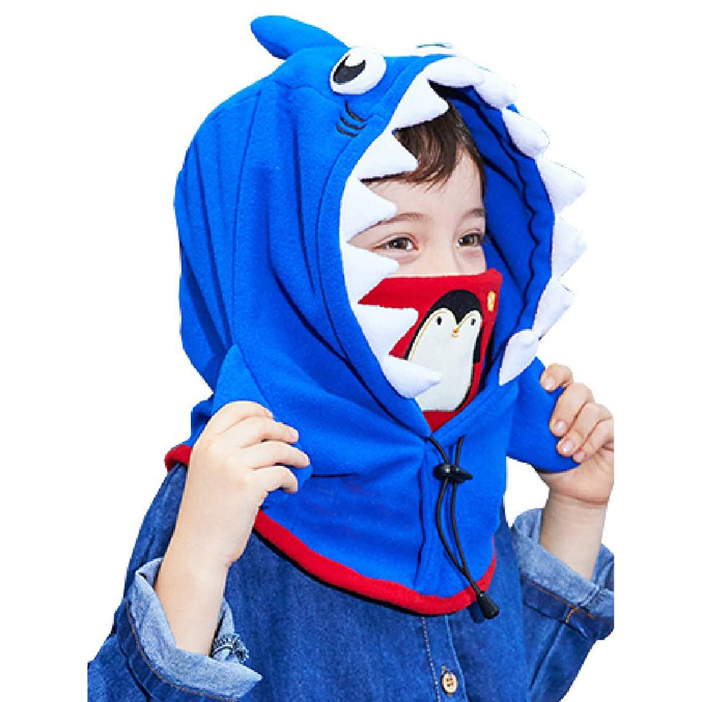 Little Surprise Box Shark Penguin theme Fleece Winter Cap covering Mouth, Neck and Head for Minus degree Temperature