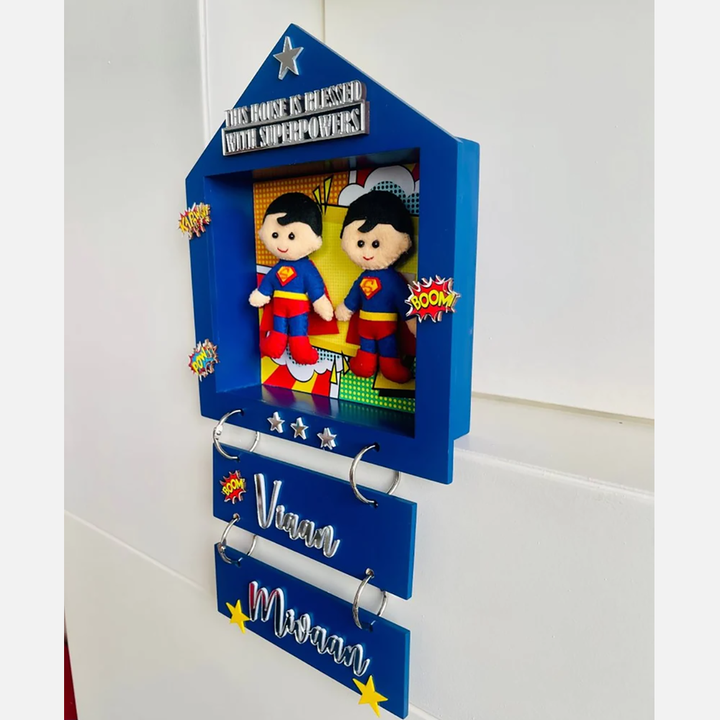 Little Surprise Box, Power Brothers Personalised Name Plate for Room Decor