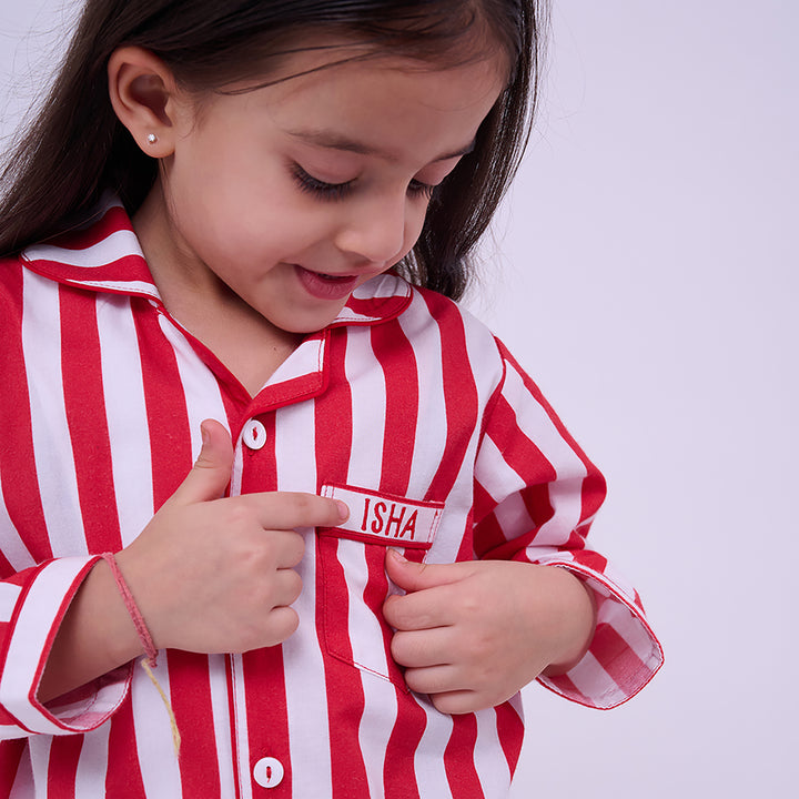 Holiday Stripes Pajama Set For Kids