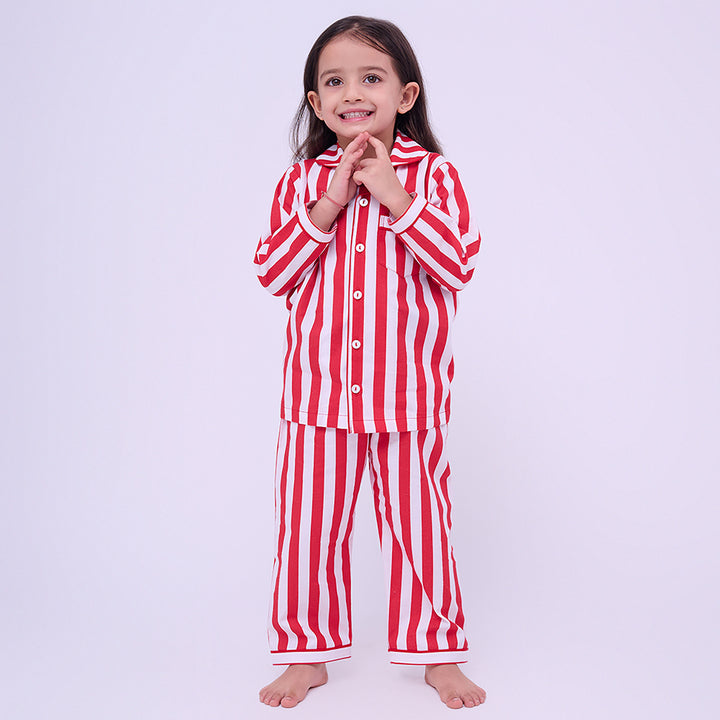 Holiday Stripes Pajama Set For Kids