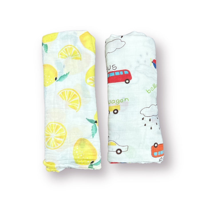 Lemon Drive Muslin Swaddles - Set of 2