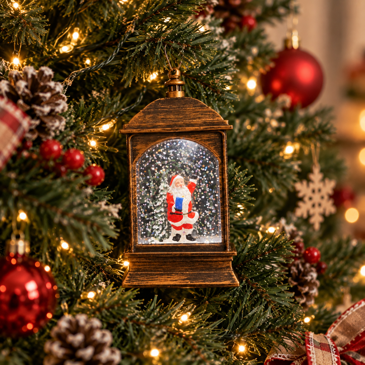 Light Up Santa Lantern Hanging