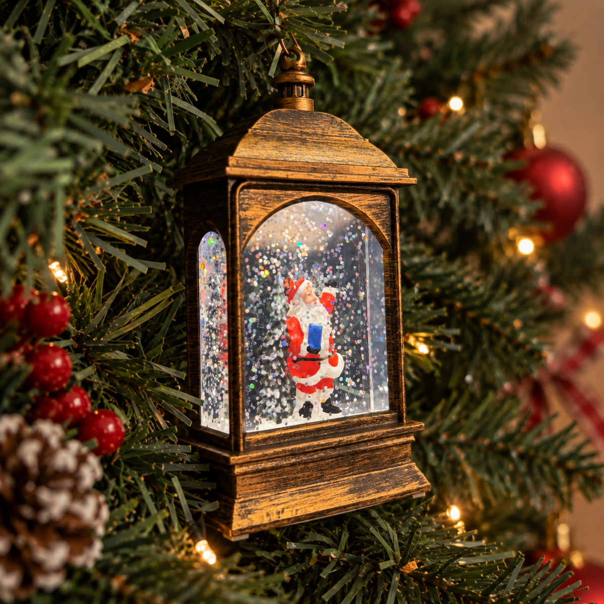 Light Up Santa Lantern Hanging