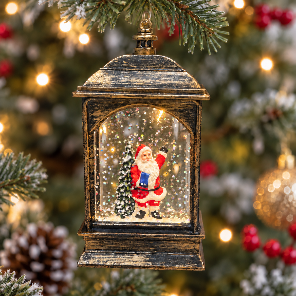 Light Up Santa Lantern Hanging