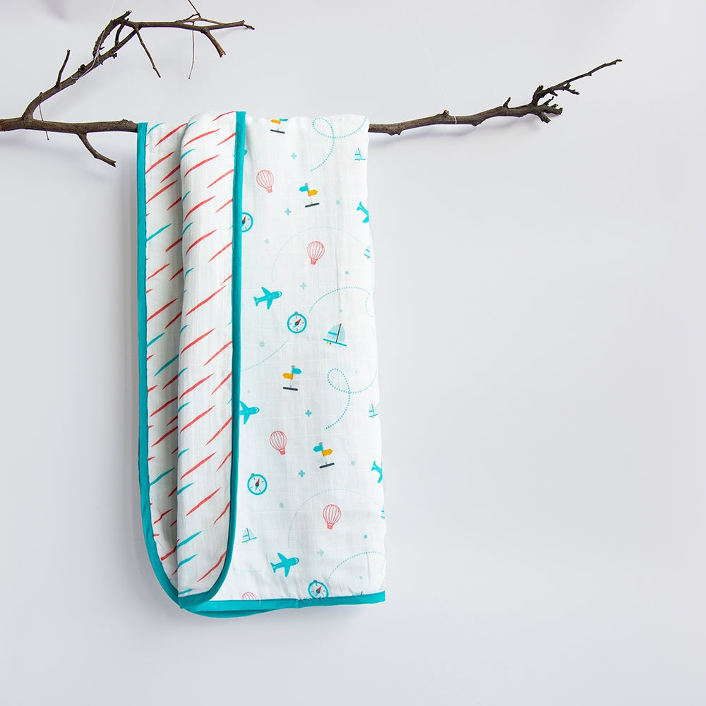 Lil Travellers - Reversible Muslin Blanket