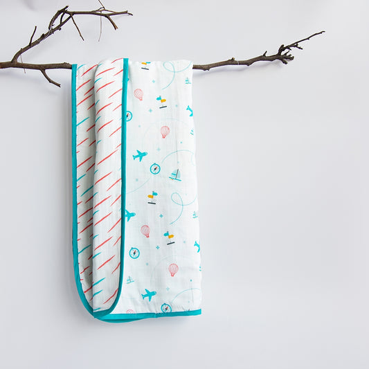 Lil Travellers - Reversible Muslin Blanket
