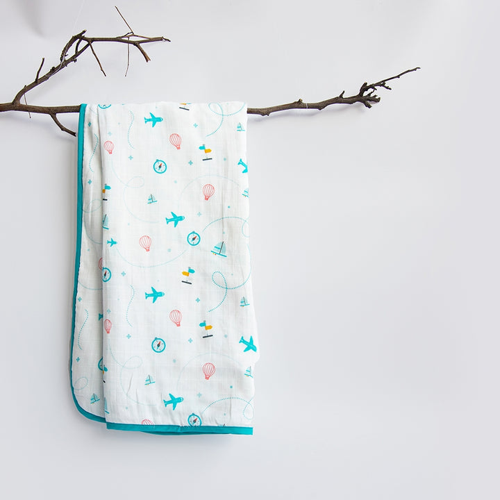 Lil Travellers - Reversible Muslin Blanket