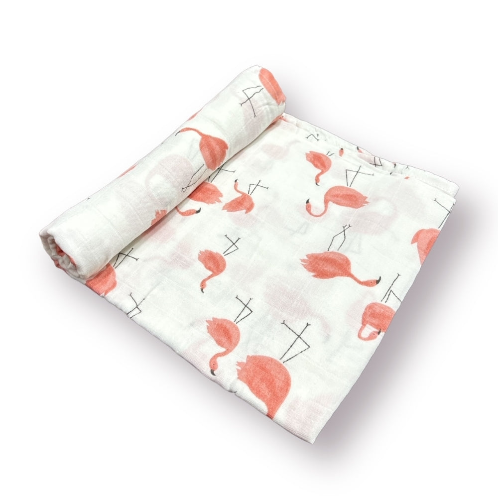 Lily Flamingo Muslin Swaddles - Set of 2