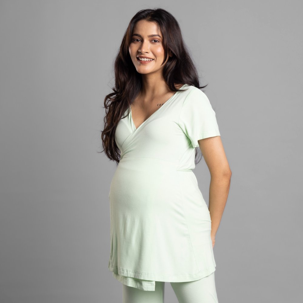 Lime Maternity Wrap Co-Ord Set