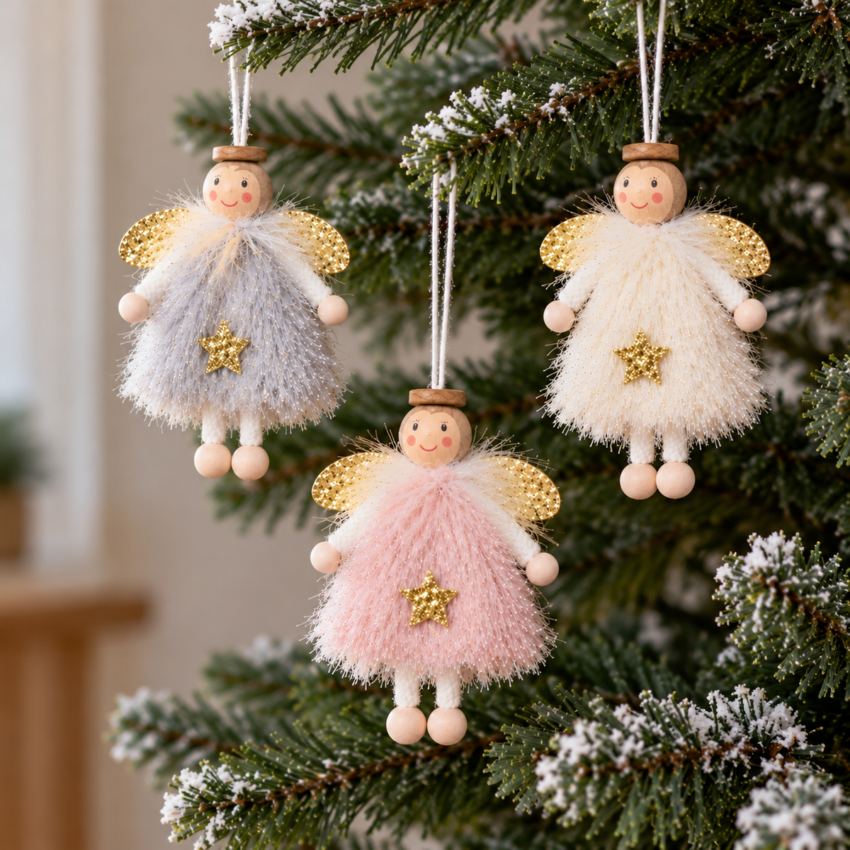 Little Angel Soft Fabric Christmas Ornaments - Set of 3