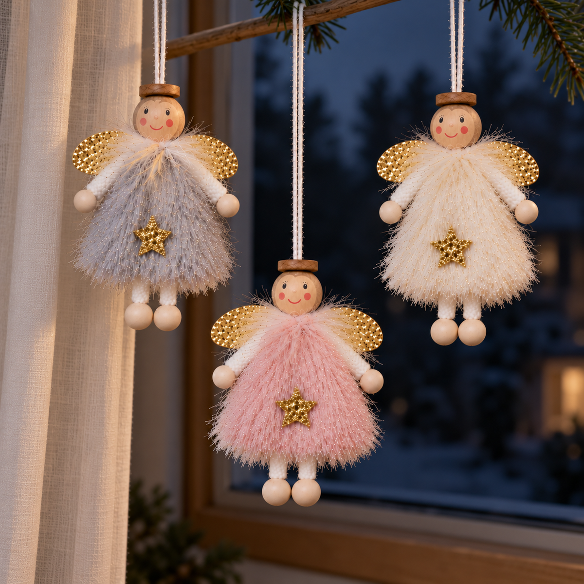 Little Angel Soft Fabric Christmas Ornaments - Set of 3