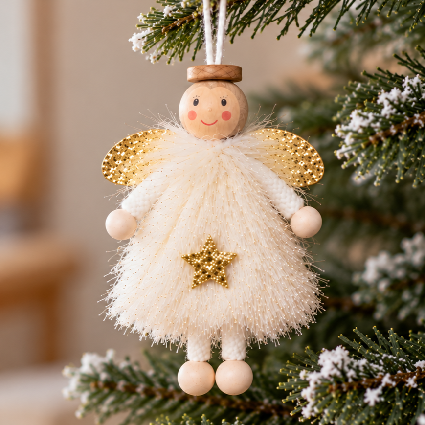 Little Angel Soft Fabric Christmas Ornaments - Set of 3