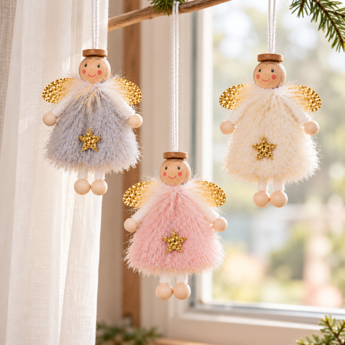 Little Angel Soft Fabric Christmas Ornaments - Set of 3