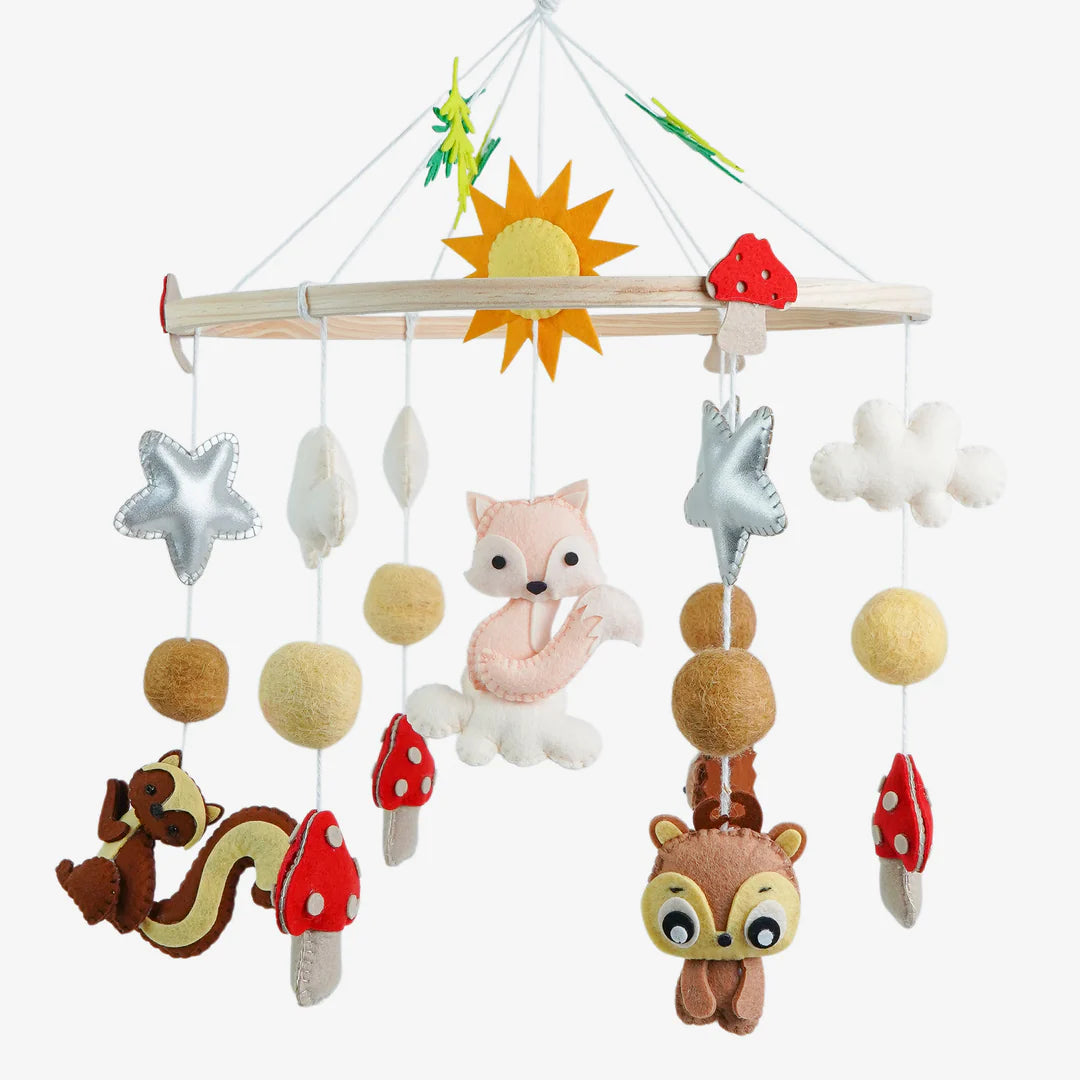 Little Woodland Tales Cot Mobile & Bunting Combo