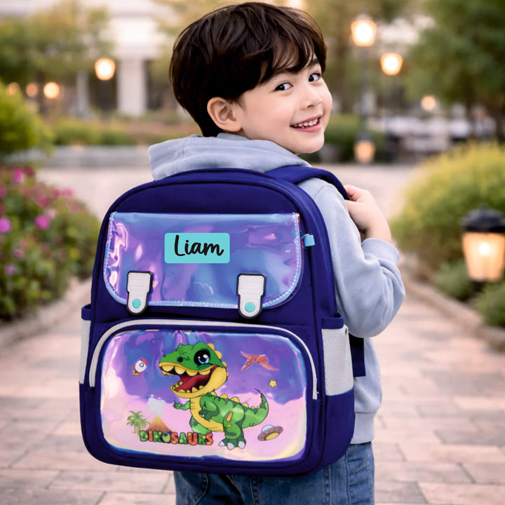 Little Dreamers Hologram Backpack For Todlers & Kids  -Dino Blast Adventure