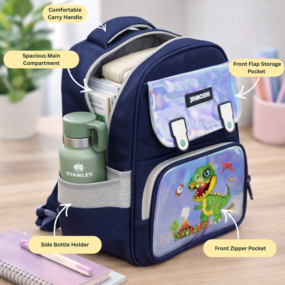 Little Dreamers Hologram Backpack For Todlers & Kids  -Dino Blast Adventure