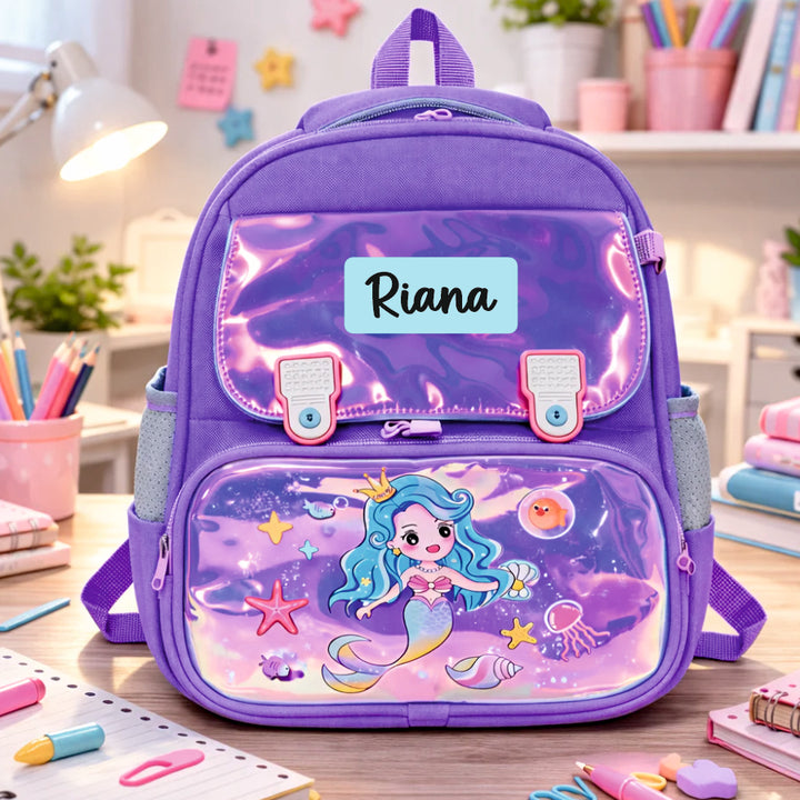 Little Dreamers Hologram Backpack For Todlers & Kids - Lavender Lagoon Mermaid