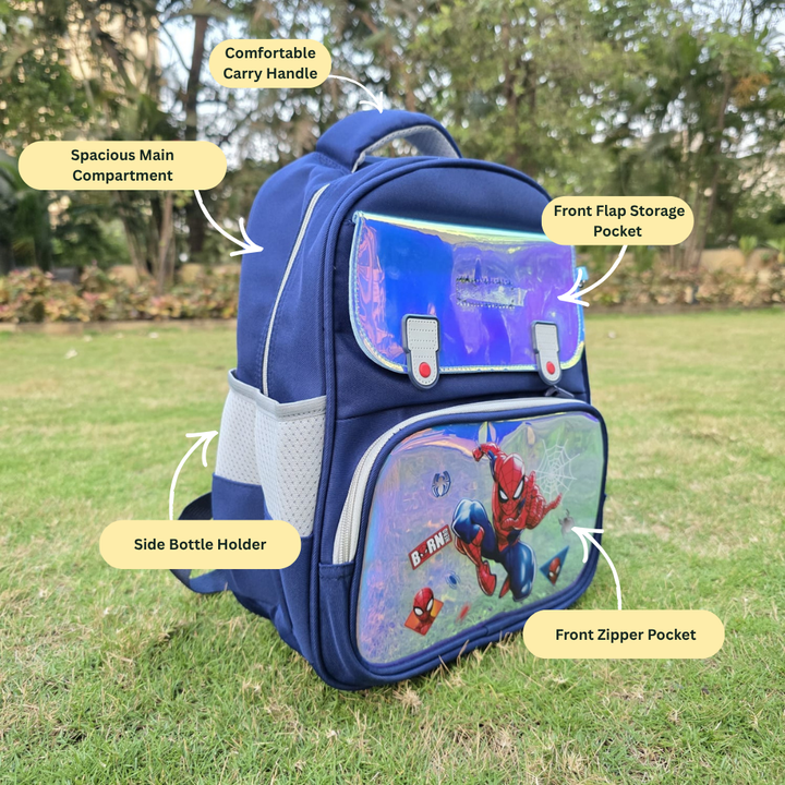Little Dreamers Hologram Backpack For Todlers & Kids  - Spider Power Edition