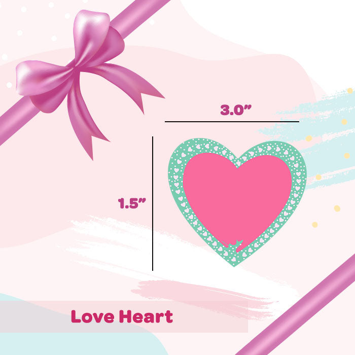 Personalised Gift Sticker - Love Heart - Set of 60
